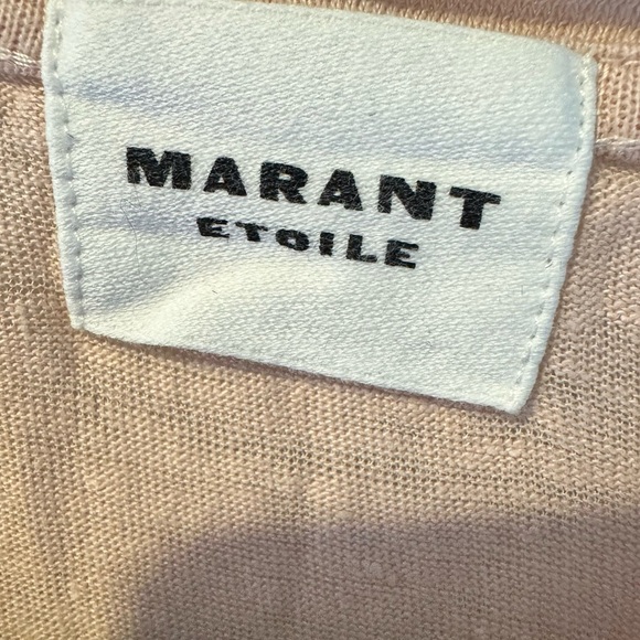 ISABEL MARANT ÉTOILE Metallic-logo Linen T-shirt Pale pink | Small - Picture 6 of 8